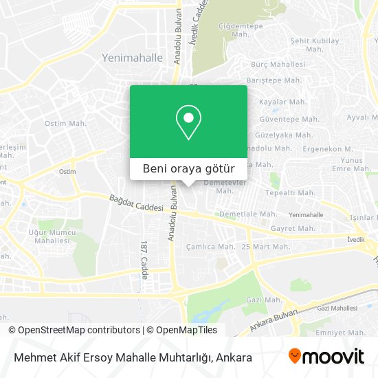 Mehmet Akif Ersoy Mahalle Muhtarlığı harita