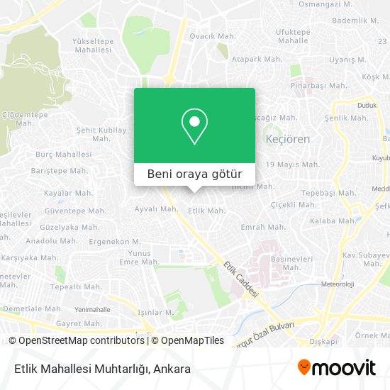 Etlik Mahallesi Muhtarlığı harita