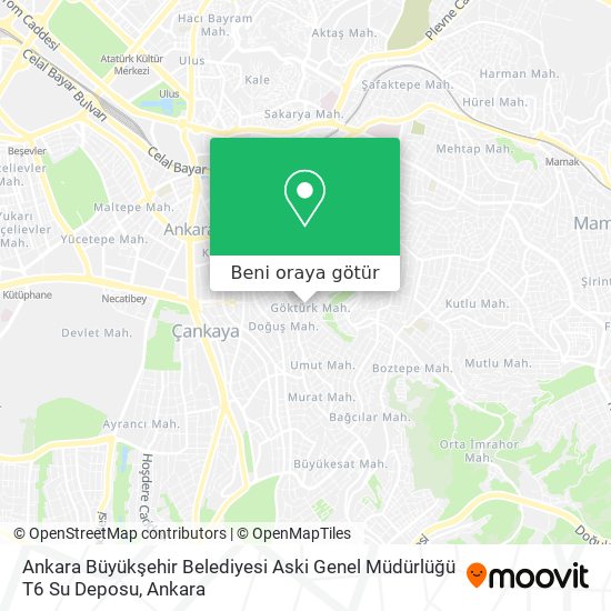Ankara Büyükşehir Belediyesi Aski Genel Müdürlüğü T6 Su Deposu harita