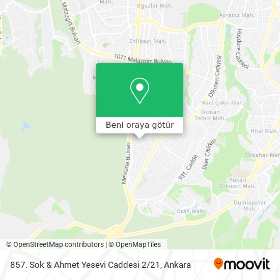 857. Sok & Ahmet Yesevi Caddesi 2 / 21 harita