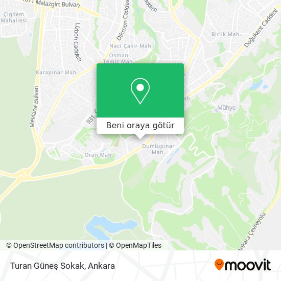 Turan Güneş Sokak harita