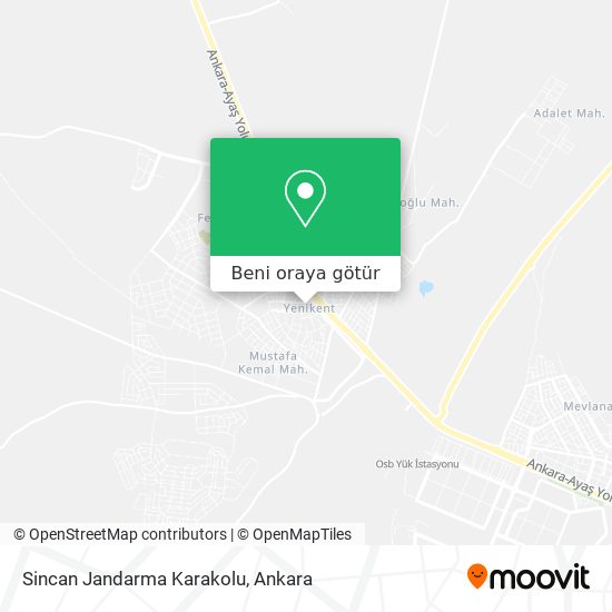 Sincan Jandarma Karakolu harita