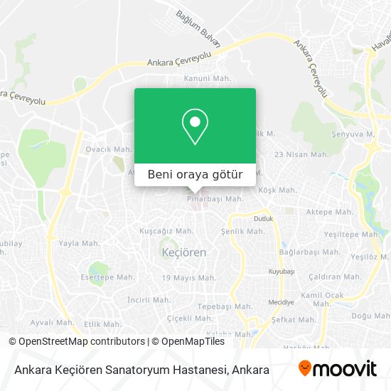Ankara Keçiören Sanatoryum Hastanesi harita