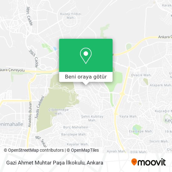 Gazi Ahmet Muhtar Paşa İlkokulu harita