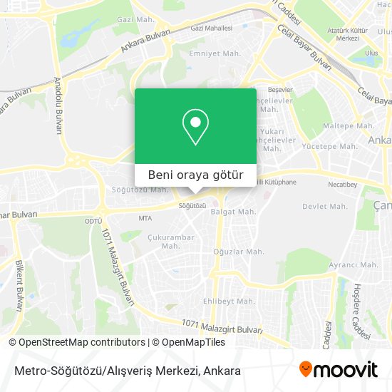 Metro-Söğütözü / Alışveriş Merkezi harita