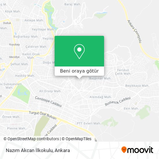 Nazım Akcan İlkokulu harita