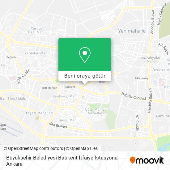 Büyükşehir Belediyesi Batıkent İtfaiye İstasyonu harita