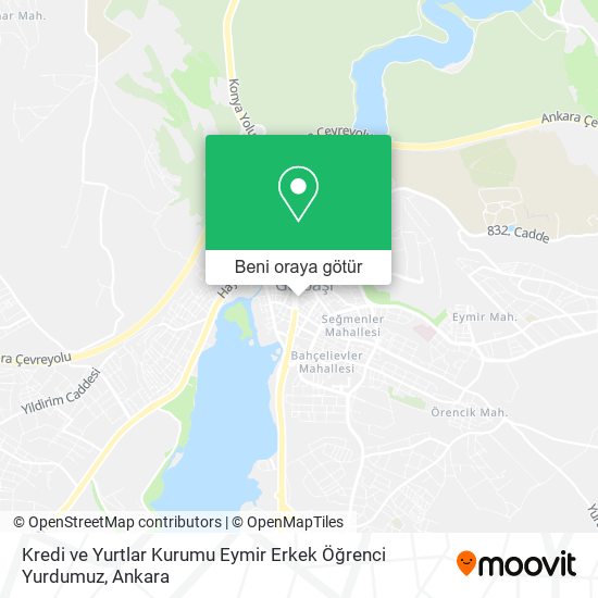 Kredi ve Yurtlar Kurumu Eymir Erkek Öğrenci Yurdumuz harita