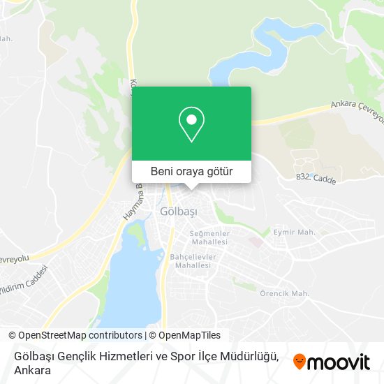 Gölbaşı Gençlik Hizmetleri ve Spor İlçe Müdürlüğü harita