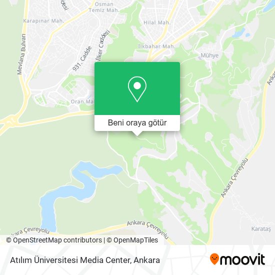 Atılım Üniversitesi Media Center harita