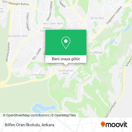 Bilfen Oran İlkokulu harita