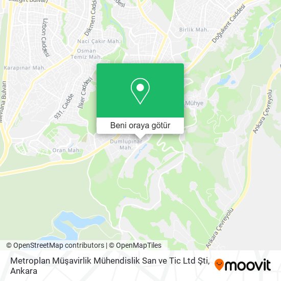 Metroplan Müşavirlik Mühendislik San ve Tic Ltd Şti harita