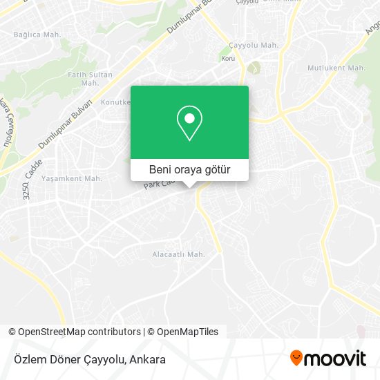 Özlem Döner Çayyolu harita