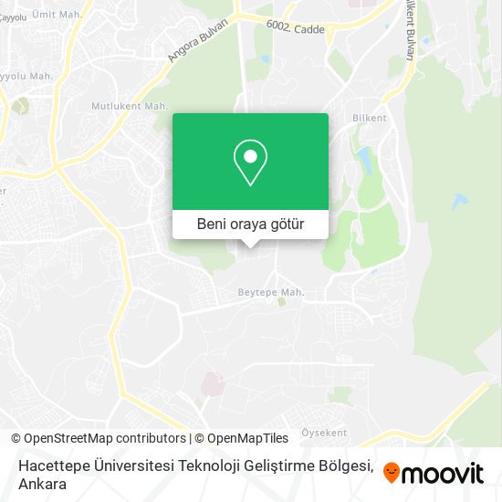 Hacettepe Üniversitesi Teknoloji Geliştirme Bölgesi harita