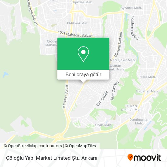 Çöloğlu Yapı Market Limited Şti. harita