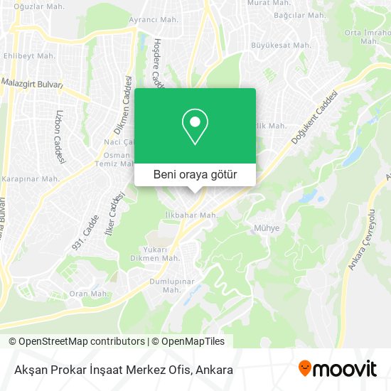 Akşan Prokar İnşaat Merkez Ofis harita
