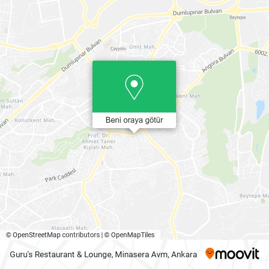 Guru's Restaurant & Lounge, Minasera Avm harita