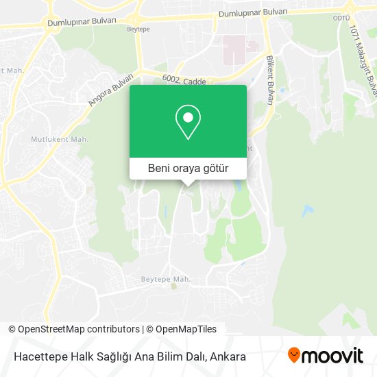 Hacettepe Halk Sağlığı Ana Bilim Dalı harita