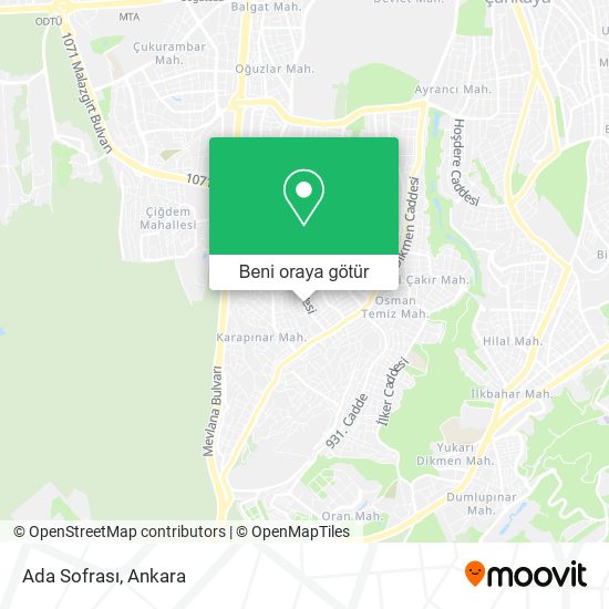 Ada Sofrası harita