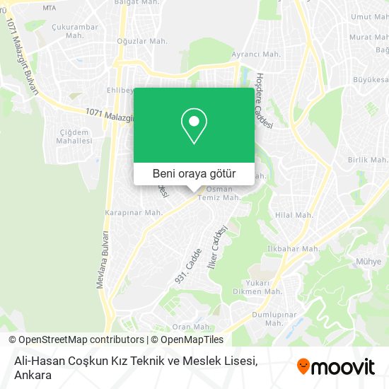 Ali-Hasan Coşkun Kız Teknik ve Meslek Lisesi harita
