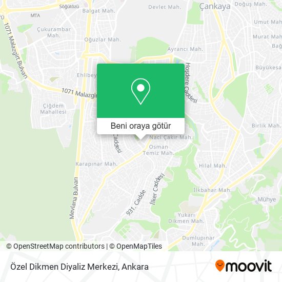 Özel Dikmen Diyaliz Merkezi harita