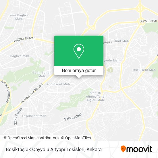 Beşiktaş Jk Çayyolu Altyapı Tesisleri harita
