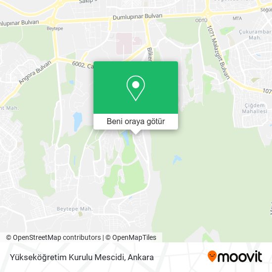 Yükseköğretim Kurulu Mescidi harita