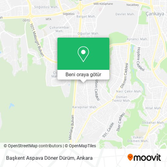 Başkent Aspava Döner Dürüm harita