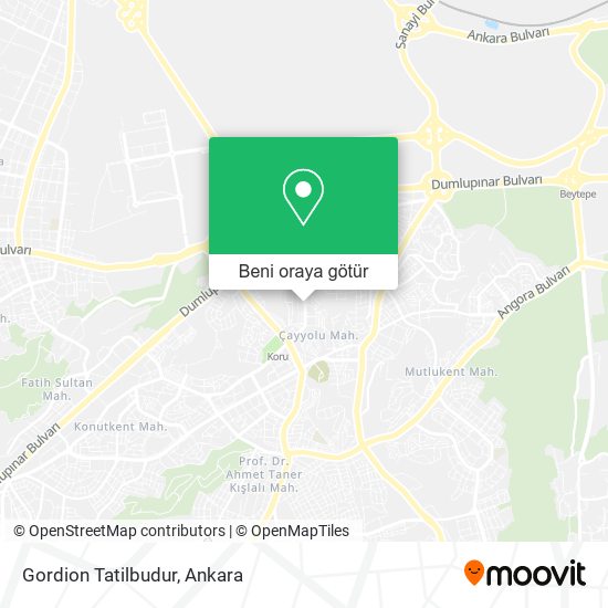 Gordion Tatilbudur harita