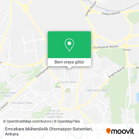 Emcekare Mühendislik Otomasyon Sistemleri harita