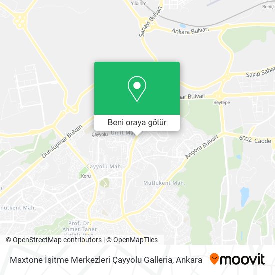 Maxtone İşitme Merkezleri Çayyolu Galleria harita