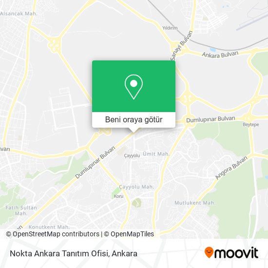 Nokta Ankara Tanıtım Ofisi harita