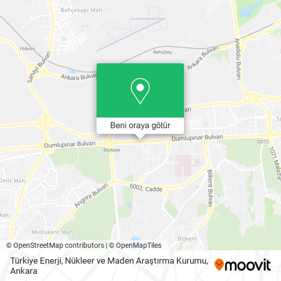 Türkiye Enerji, Nükleer ve Maden Araştırma Kurumu harita