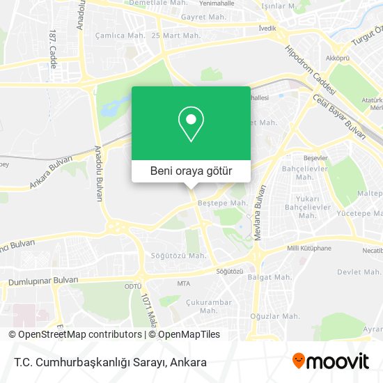T.C. Cumhurbaşkanlığı Sarayı harita