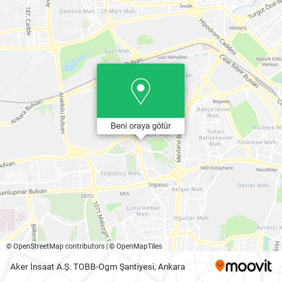 Aker İnsaat A.Ş. TOBB-Ogm Şantiyesi harita