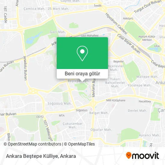 Ankara Beştepe Külliye harita