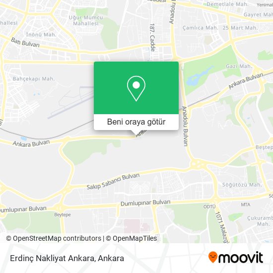 Erdinç Nakliyat Ankara harita