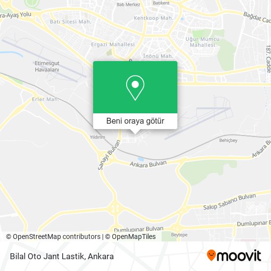 Bilal Oto Jant Lastik harita