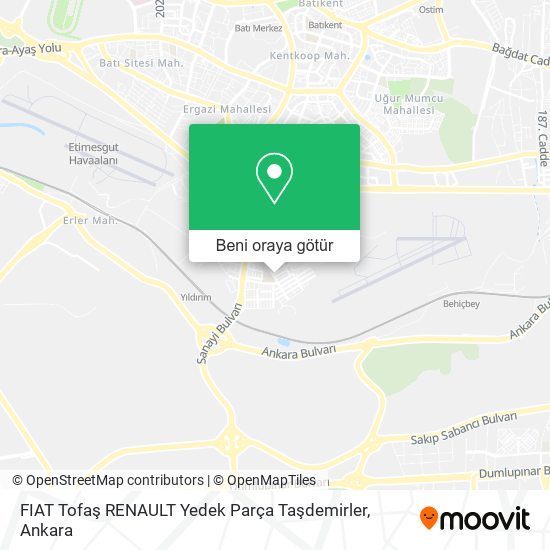 FIAT Tofaş RENAULT Yedek Parça Taşdemirler harita