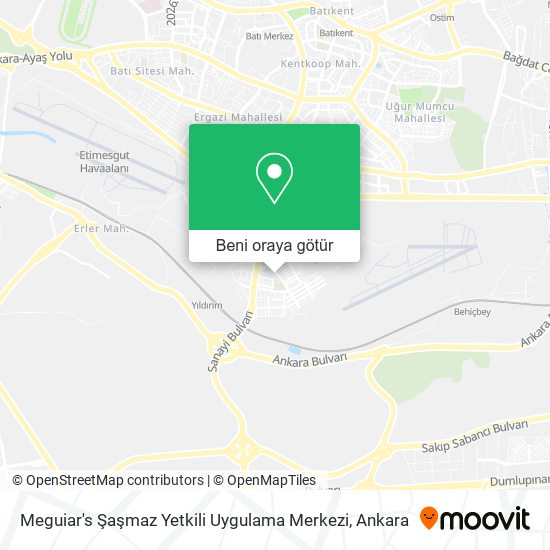 Meguiar's Şaşmaz Yetkili Uygulama Merkezi harita