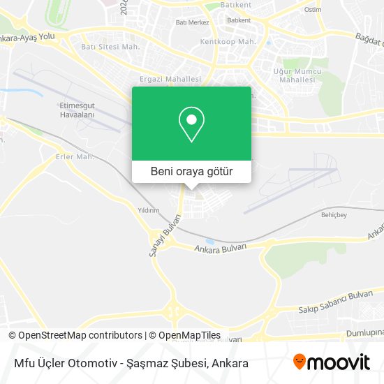 Mfu Üçler Otomotiv - Şaşmaz Şubesi harita