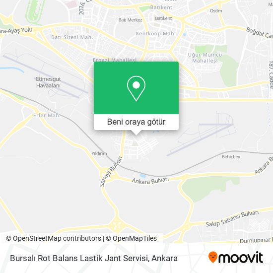 Bursalı Rot Balans Lastik Jant Servisi harita