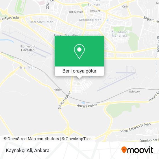Kaynakçı Ali harita