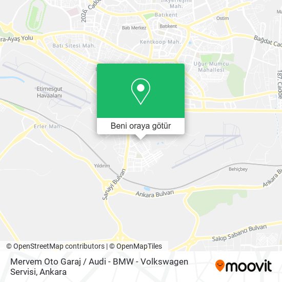 Mervem Oto Garaj / Audi - BMW - Volkswagen Servisi harita