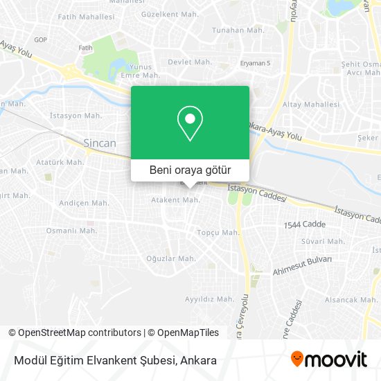 Modül Eğitim Elvankent Şubesi harita