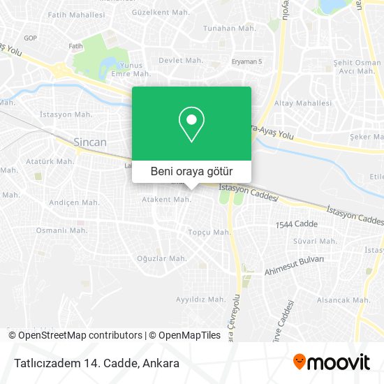 Tatlıcızadem 14. Cadde harita