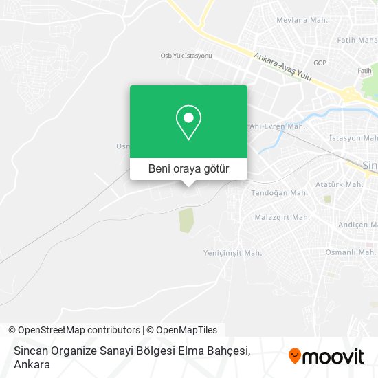 Sincan Organize Sanayi Bölgesi Elma Bahçesi harita