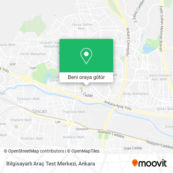 Bilgisayarlı Araç Test Merkezi harita