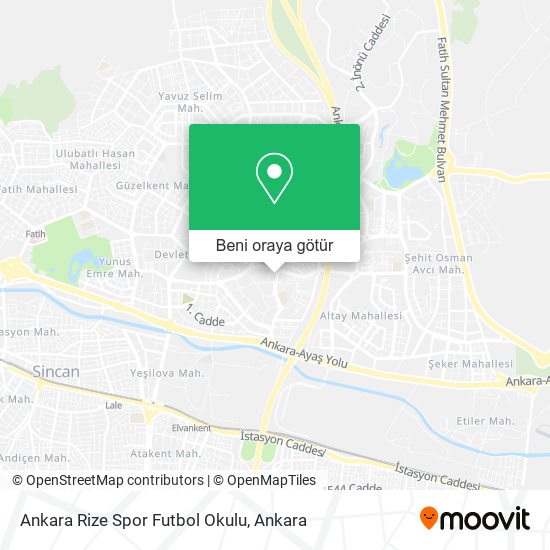 Ankara Rize Spor Futbol Okulu harita