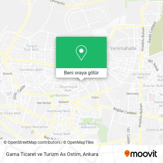 Gama Ticaret ve Turizm As Ostim harita